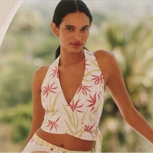 NWT Wool & Nature x Celandine Anthropologie Blend Buckle Wrap Crop Top